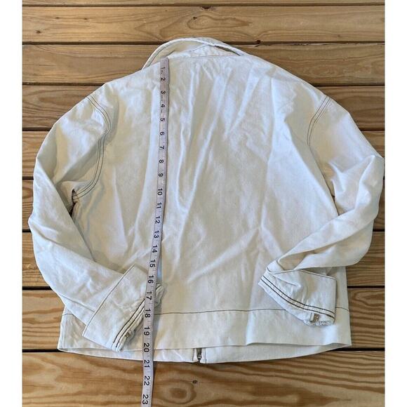 NWT $59.95 PacSun Full Zip Denim Jacket Size XS Women’s White - Picture 6 of 8